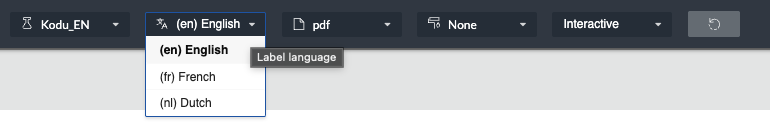 label language dropdown