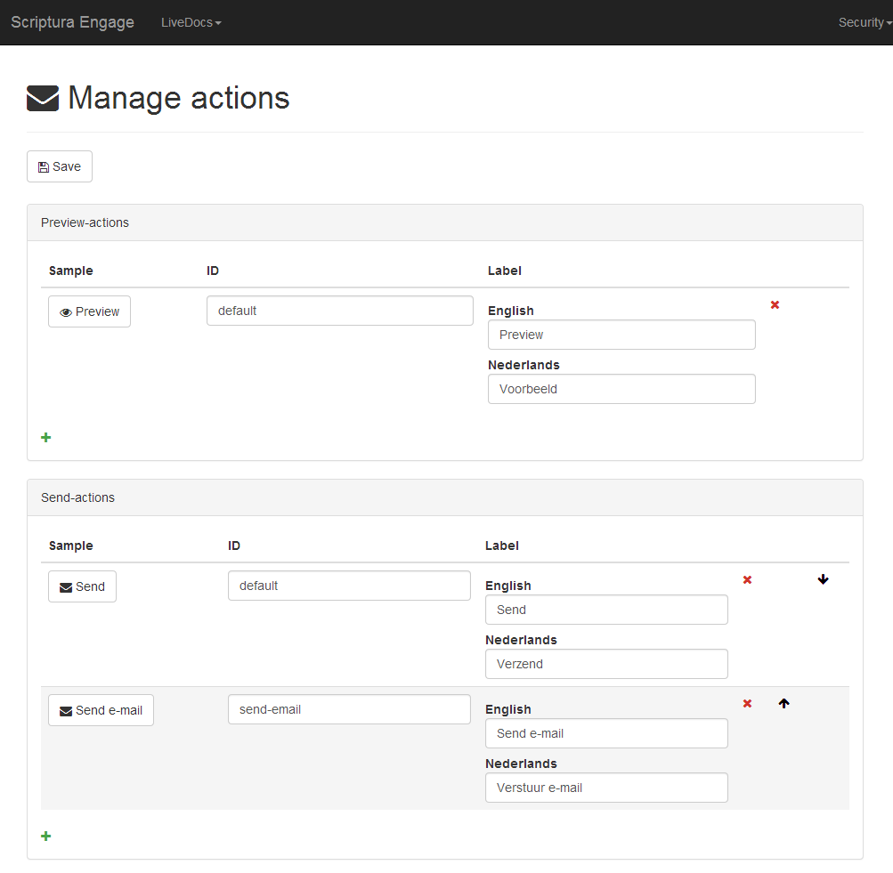 manage actions