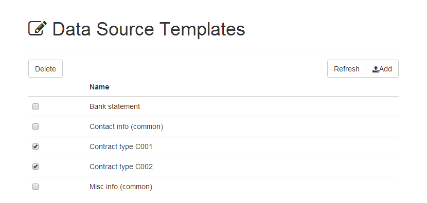 manage data source templates