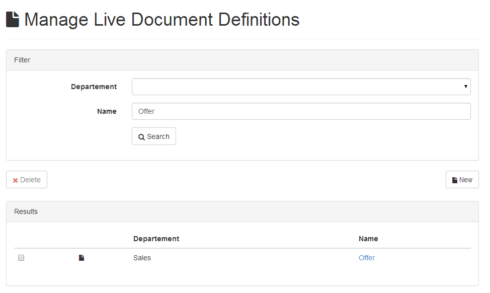 manage document definitions