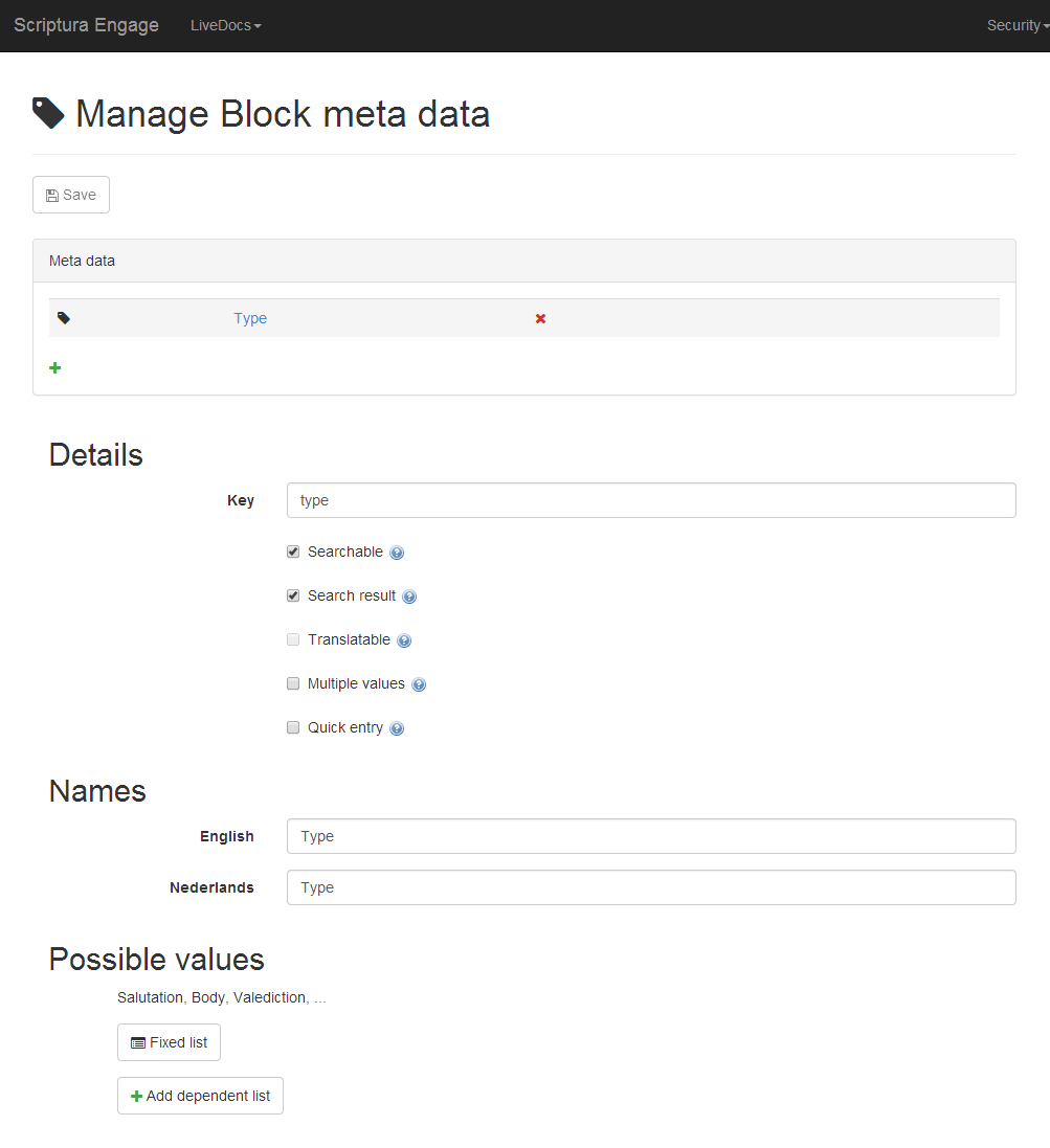 add block metadata