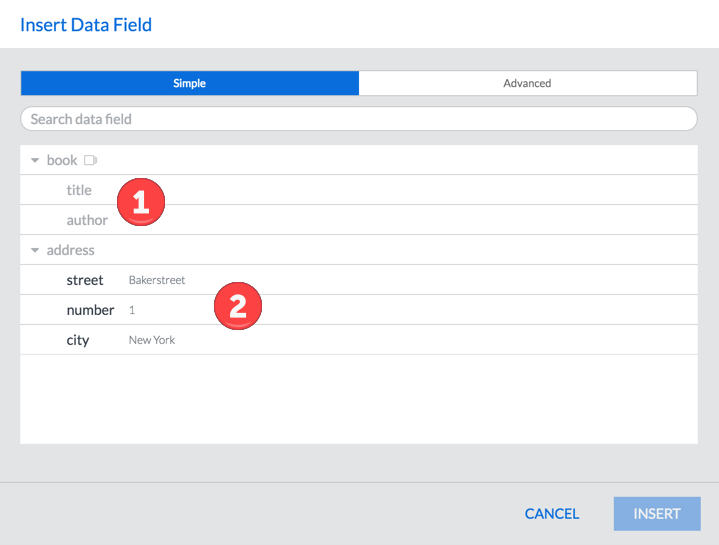 inserting datafield outside of repeat