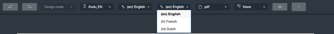 label language dropdown
