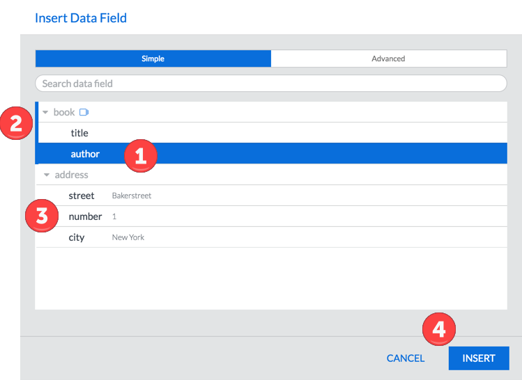 specify datafield within repeat